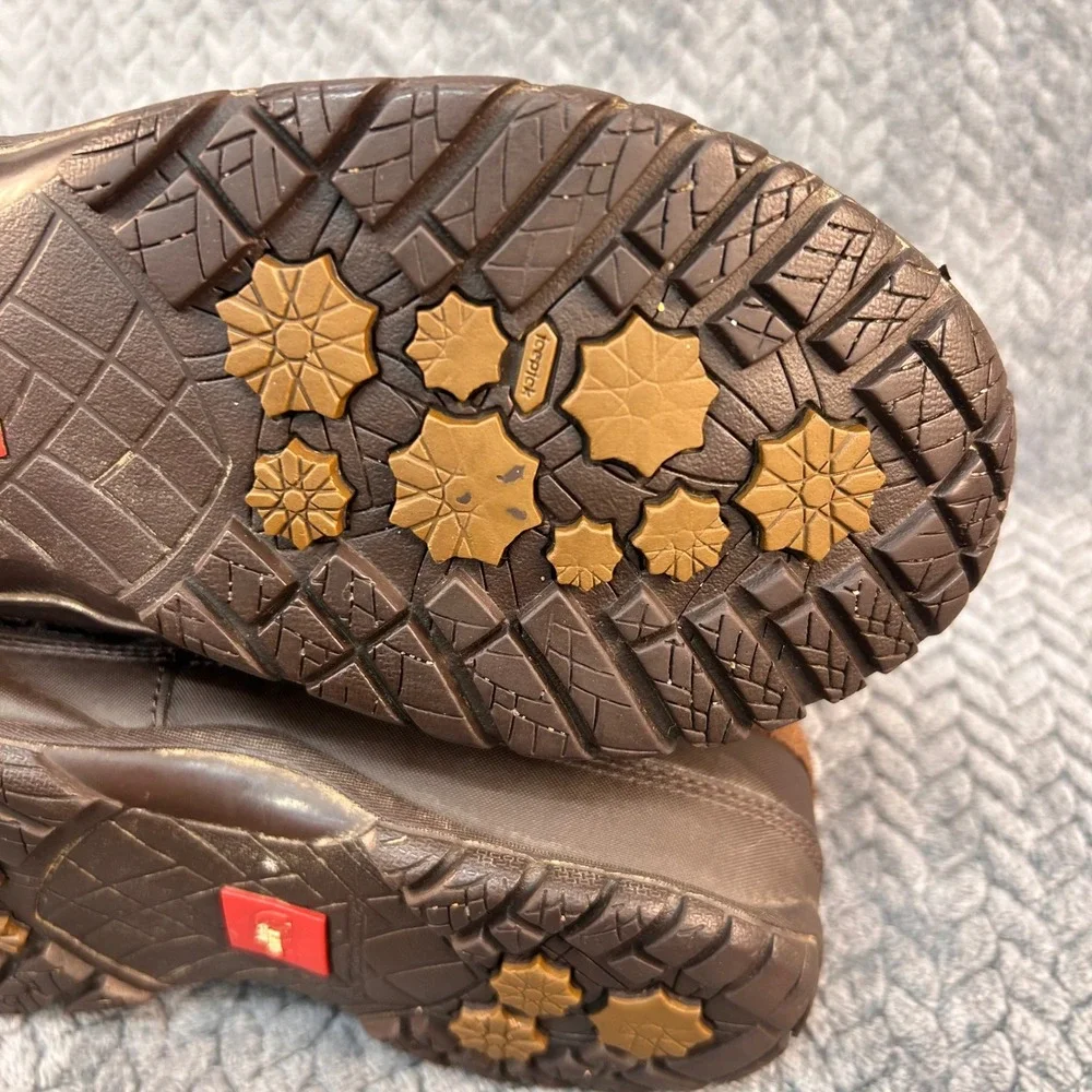 The North Face Speckled Quilted Women Brown Winter Boots PrimaLoft Suede SZ 8